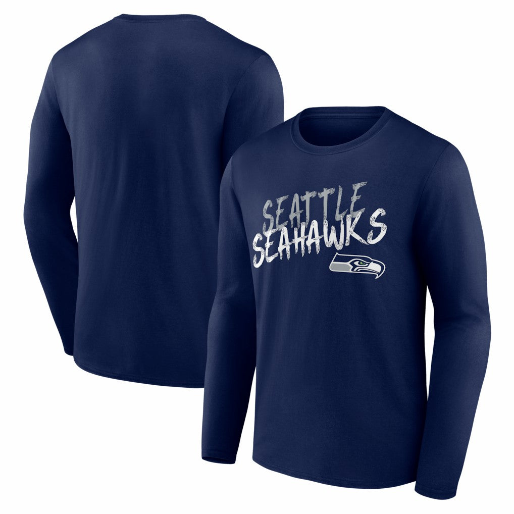 Seattle Seahawks Hustle Long Sleeve T-Shirt - College Navy - NFL