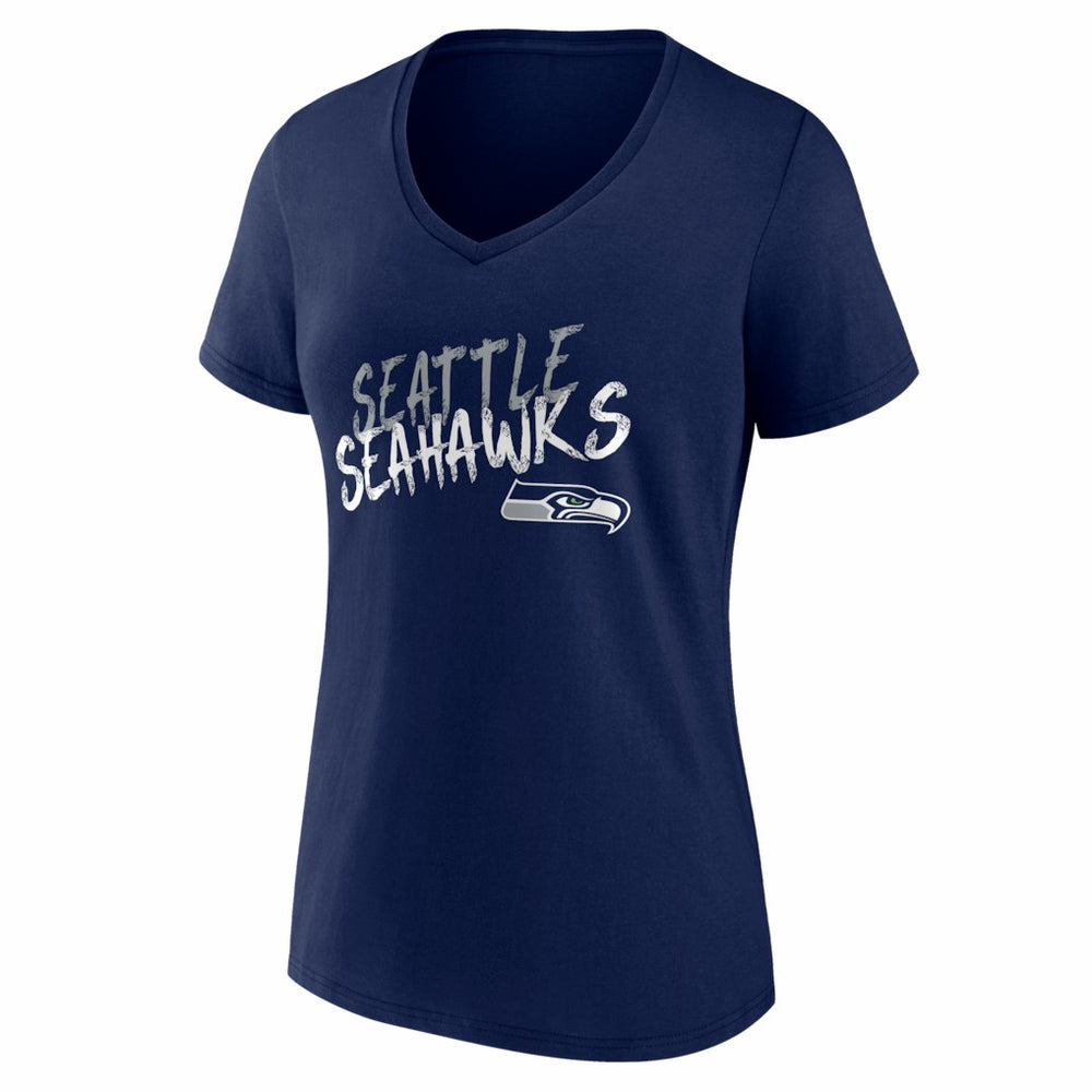 Seattle Seahawks Women's Hustle V-Neck T-Shirt - College Navy - NFL