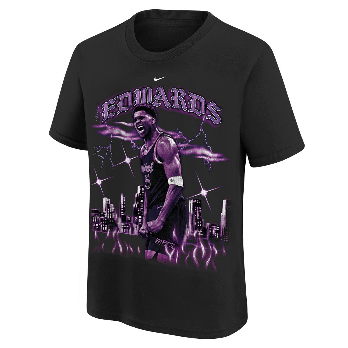 Nike Anthony Edwards Minnesota Timberwolves Youth City Edition Player T-Shirt Black