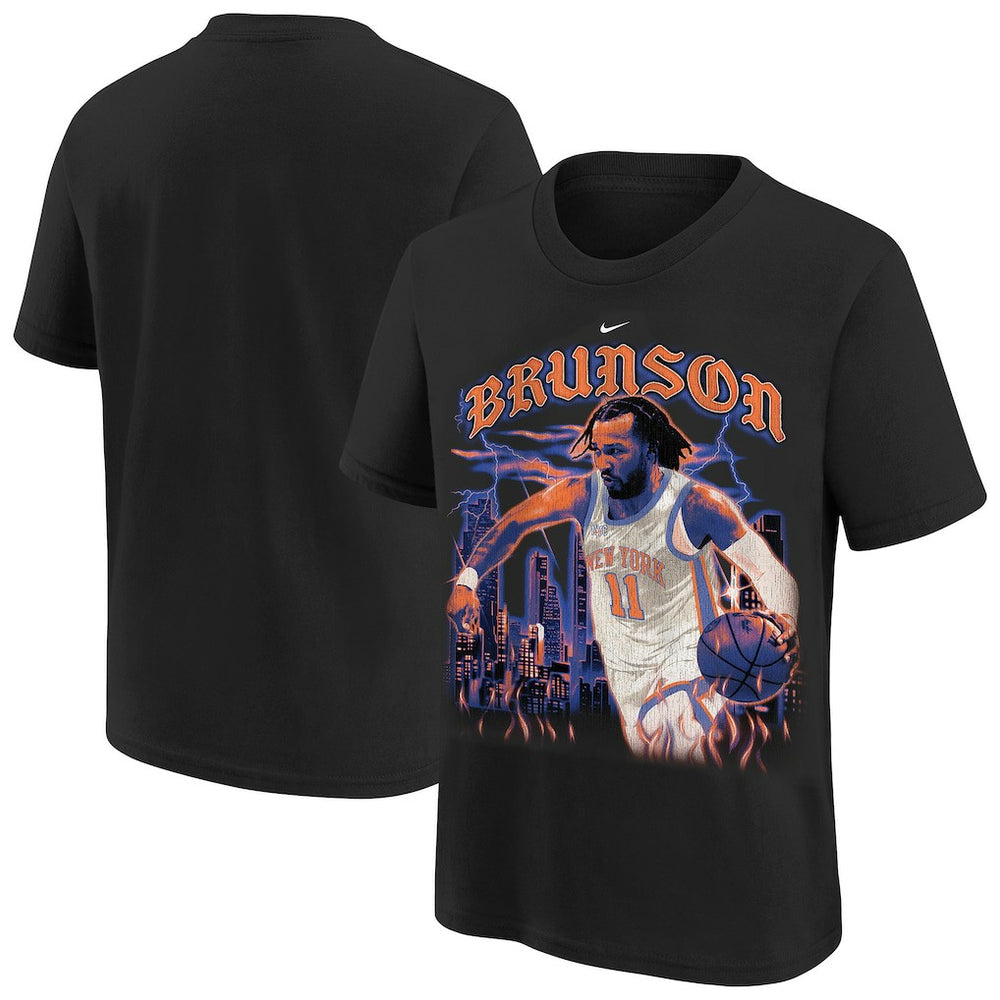 Nike Jalen Brunson New York Knicks Youth City Edition Player T-Shirt Black