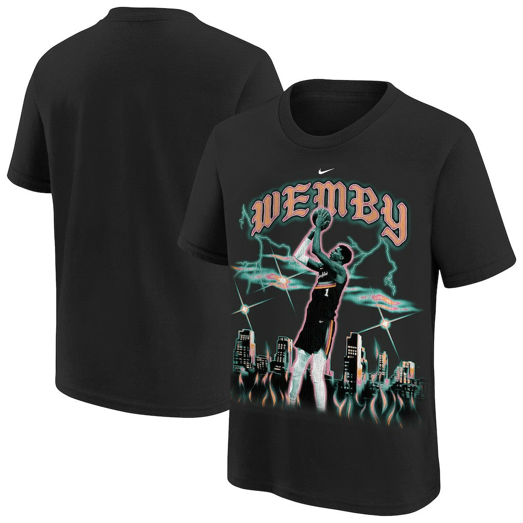 Nike Victor Wembanyama San Antonio Spurs Youth City Edition Player T-Shirt Black