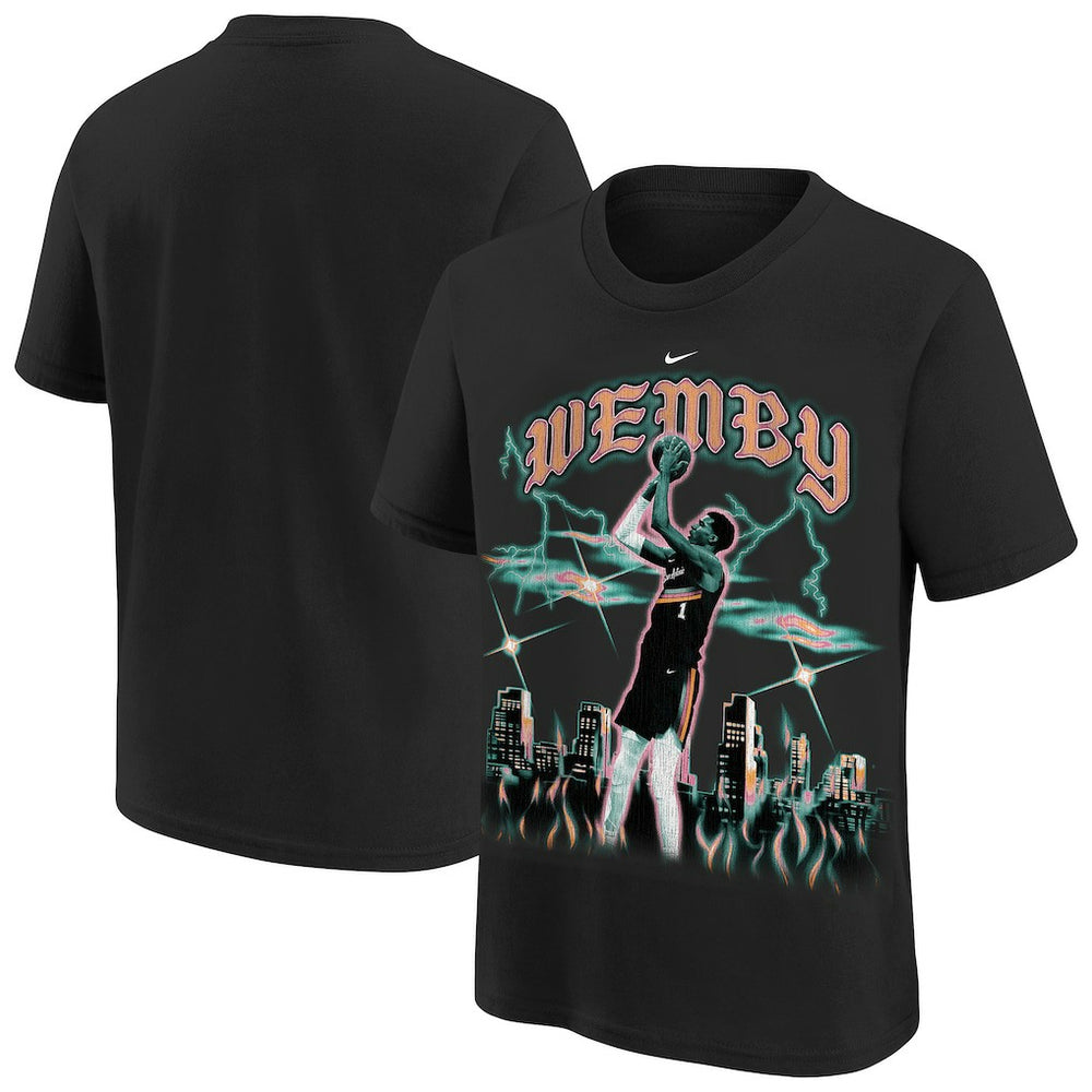 Nike Victor Wembanyama San Antonio Spurs Youth City Edition Player T-Shirt Black