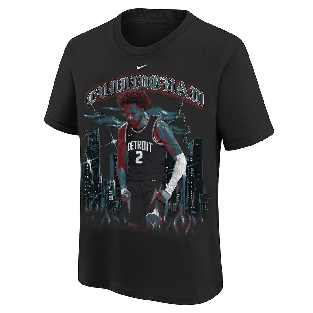 Nike Cade Cunningham Detroit Pistons Youth City Edition Player T-Shirt Black