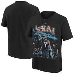 Nike Shai Gilgeous-Alexander Oklahoma City Thunder Youth City Edition Player T-Shirt Black