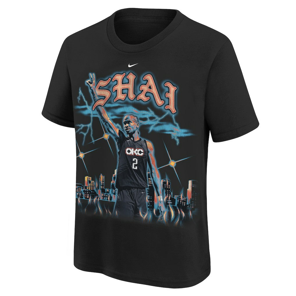 Nike Shai Gilgeous-Alexander Oklahoma City Thunder Youth City Edition Player T-Shirt Black