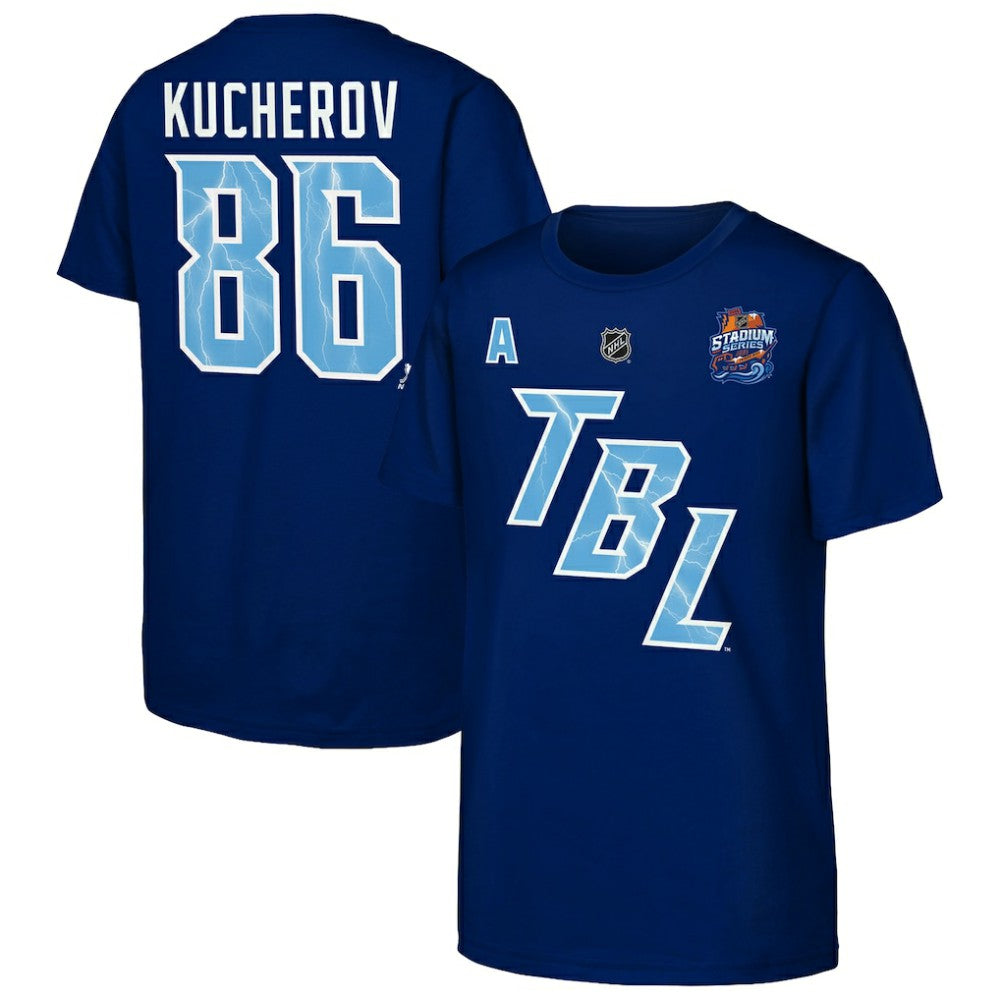 Nikita Kucherov Tampa Bay Lightning Fanatics Youth Alternate Captain 2026 Stadium Series T-Shirt - Blue | Fanatics on sale