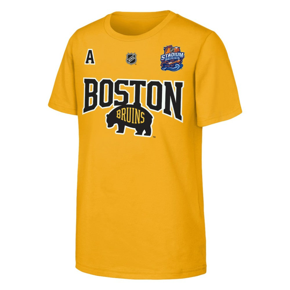 David Pastrnak Boston Bruins Fanatics Youth Alternate Captain 2026 Stadium Series T-Shirt - Gold | Fanatics Clearance