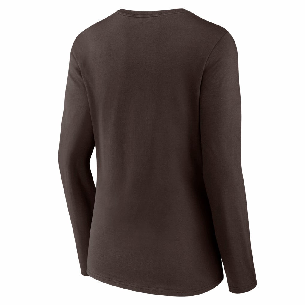 Cleveland Browns Women's Hustle Long Sleeve V-Neck T-Shirt - Brown - NFL