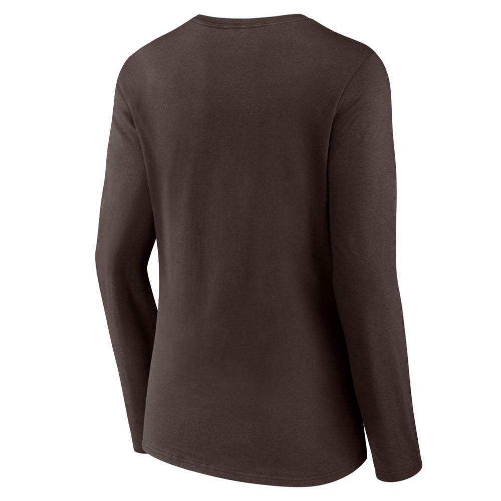Cleveland Browns Women's Hustle Long Sleeve V-Neck T-Shirt - Brown - NFL