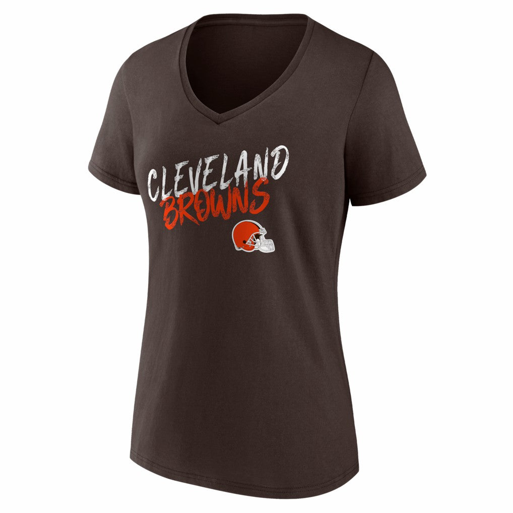 Cleveland Browns Women's Hustle V-Neck T-Shirt - Brown - NFL