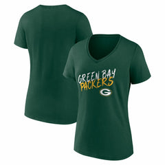 Green Bay Packers Women's Hustle V-Neck T-Shirt - Green - NFL