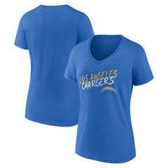 Los Angeles Chargers Women's Hustle V-Neck T-Shirt - Powder Blue - NFL