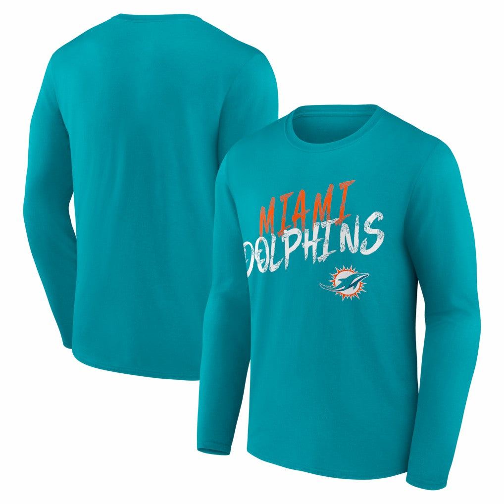 Miami Dolphins Hustle Long Sleeve T-Shirt - Aqua - NFL