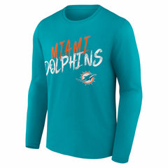 Miami Dolphins Hustle Long Sleeve T-Shirt - Aqua - NFL
