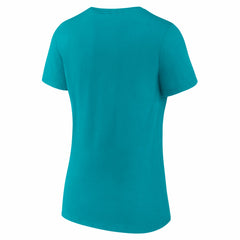 Miami Dolphins Women's Hustle V-Neck T-Shirt - Aqua - NFL