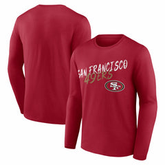 San Francisco 49ers Hustle Long Sleeve T-Shirt - Scarlet - NFL