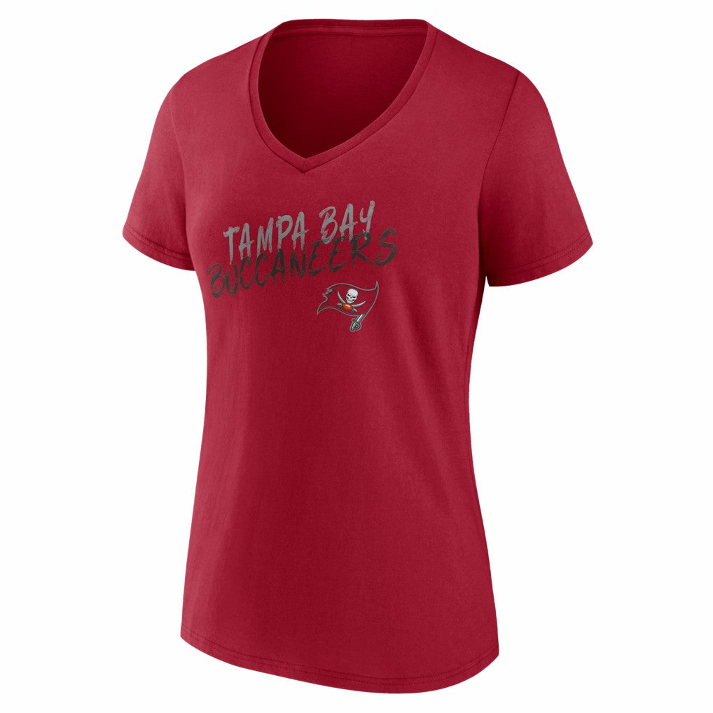 Tampa Bay Buccaneers Women's Hustle V-Neck T-Shirt - Red - NFL