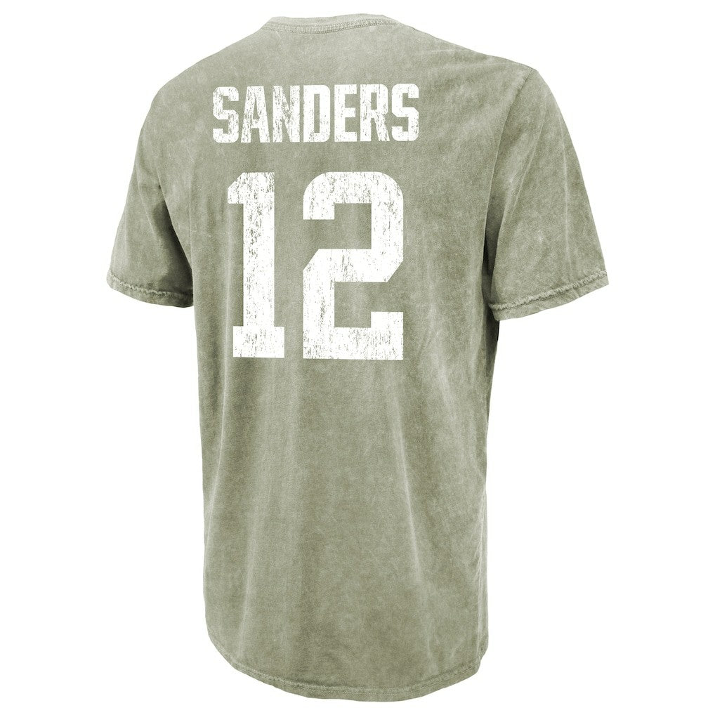Shedeur Sanders Cleveland Browns Majestic Threads Mineral Wash Name & Number T-Shirt - Moss Green - NFL