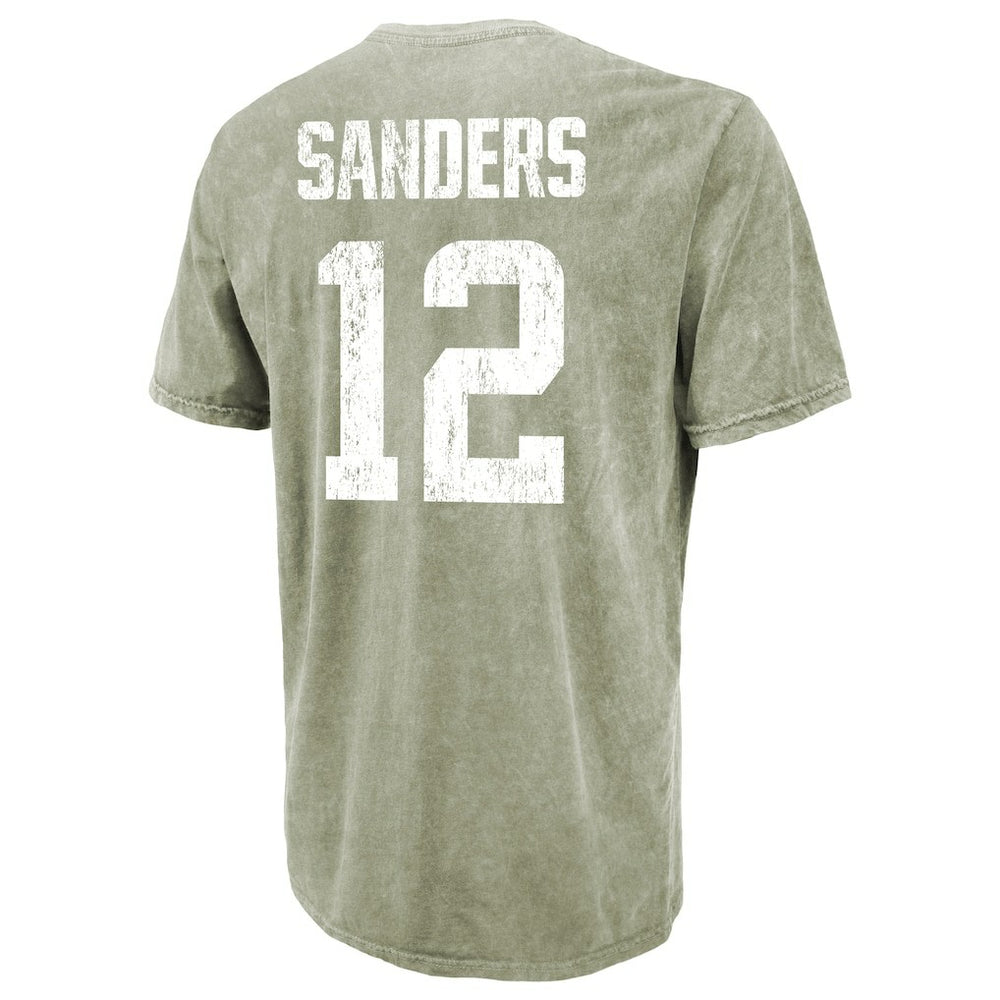 Shedeur Sanders Cleveland Browns Majestic Threads Mineral Wash Name & Number T-Shirt - Moss Green - NFL