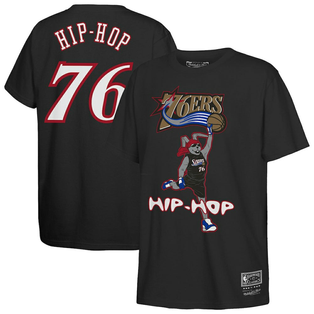 Mitchell & Ness Philadelphia 76ers Youth Hip Hop T-Shirt Black
