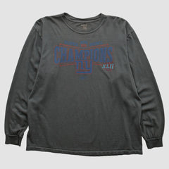 New York Giants Reebok 2008 Long Sleeve T-shirt - Charcoal Vintage - Fanatics