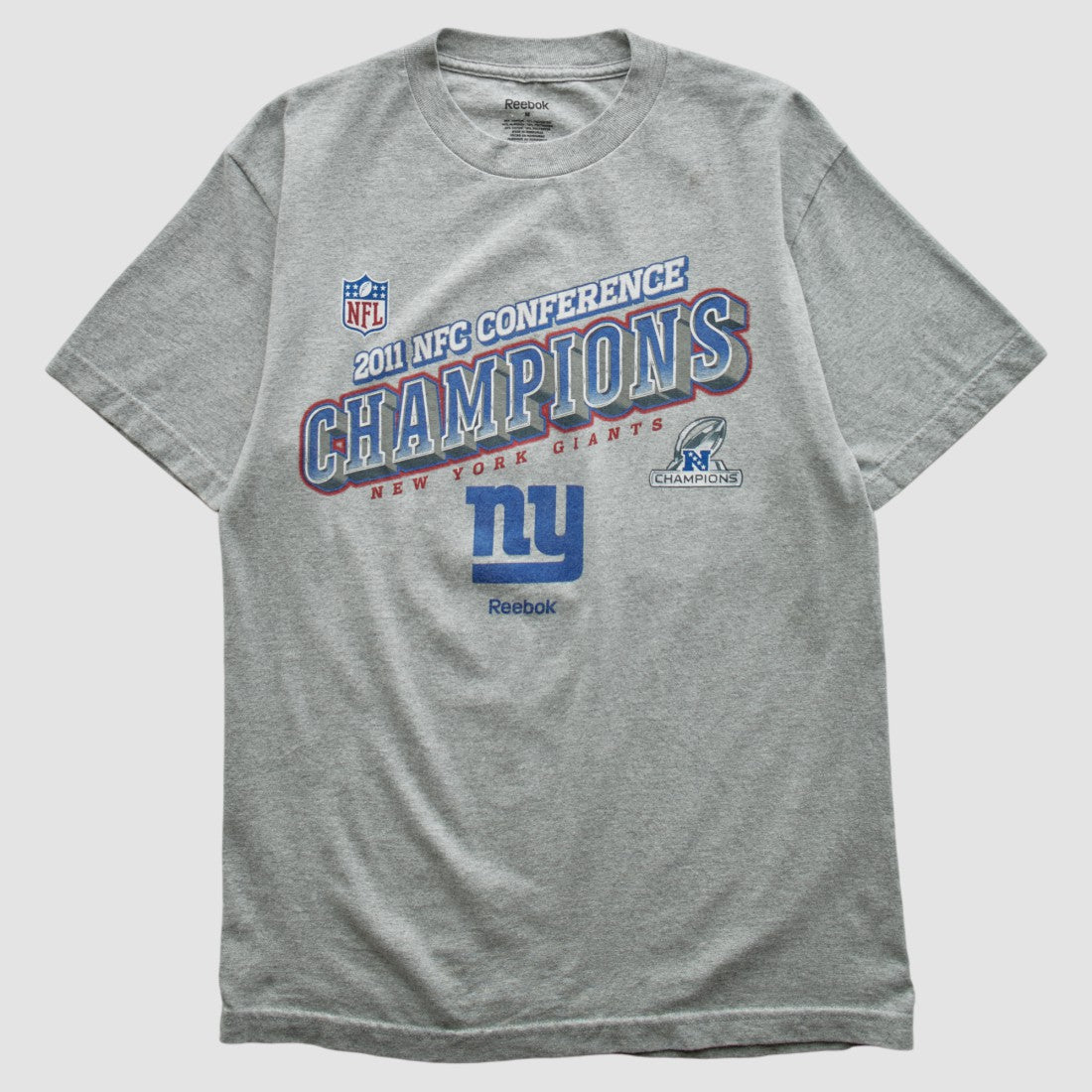 New York Giants Reebok 2011 T-shirt - Heather Gray Vintage - Fanatics