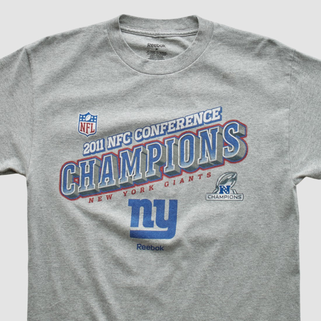 New York Giants Reebok 2011 T-shirt - Heather Gray Vintage - Fanatics