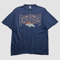 Denver Broncos Tultex 90s T-shirt - Navy Vintage - Fanatics