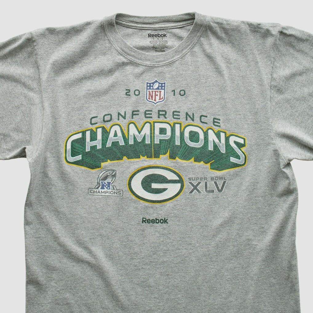 Green Bay Packers Reebok 2010 T-shirt - Heather Gray Vintage - Fanatics