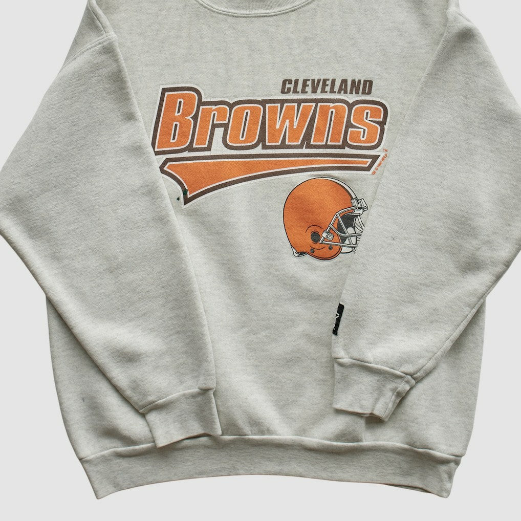 Cleveland Browns Starter 90s Pullover Sweatshirt - Heather Gray Vintage - Fanatics