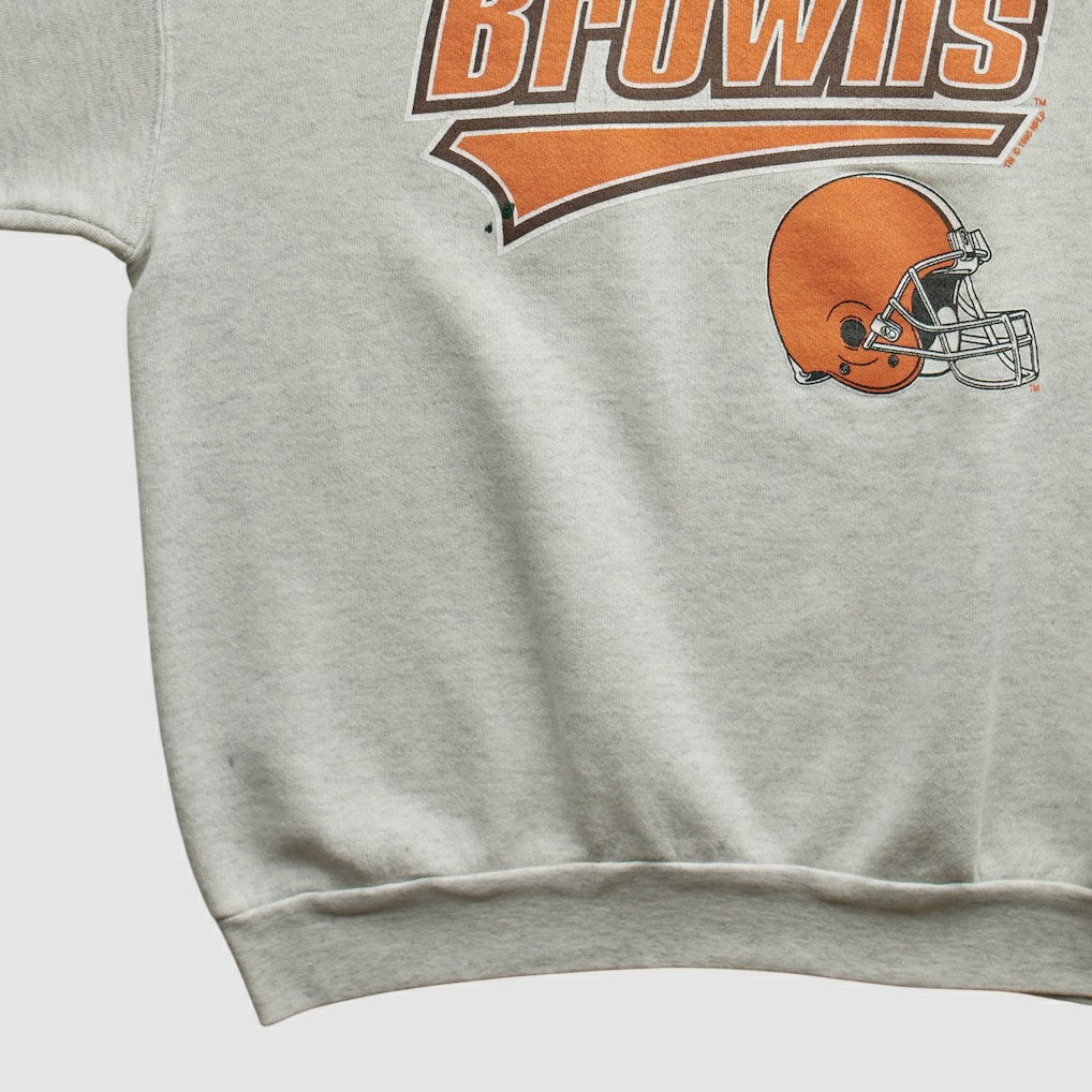 Cleveland Browns Starter 90s Pullover Sweatshirt - Heather Gray Vintage - Fanatics