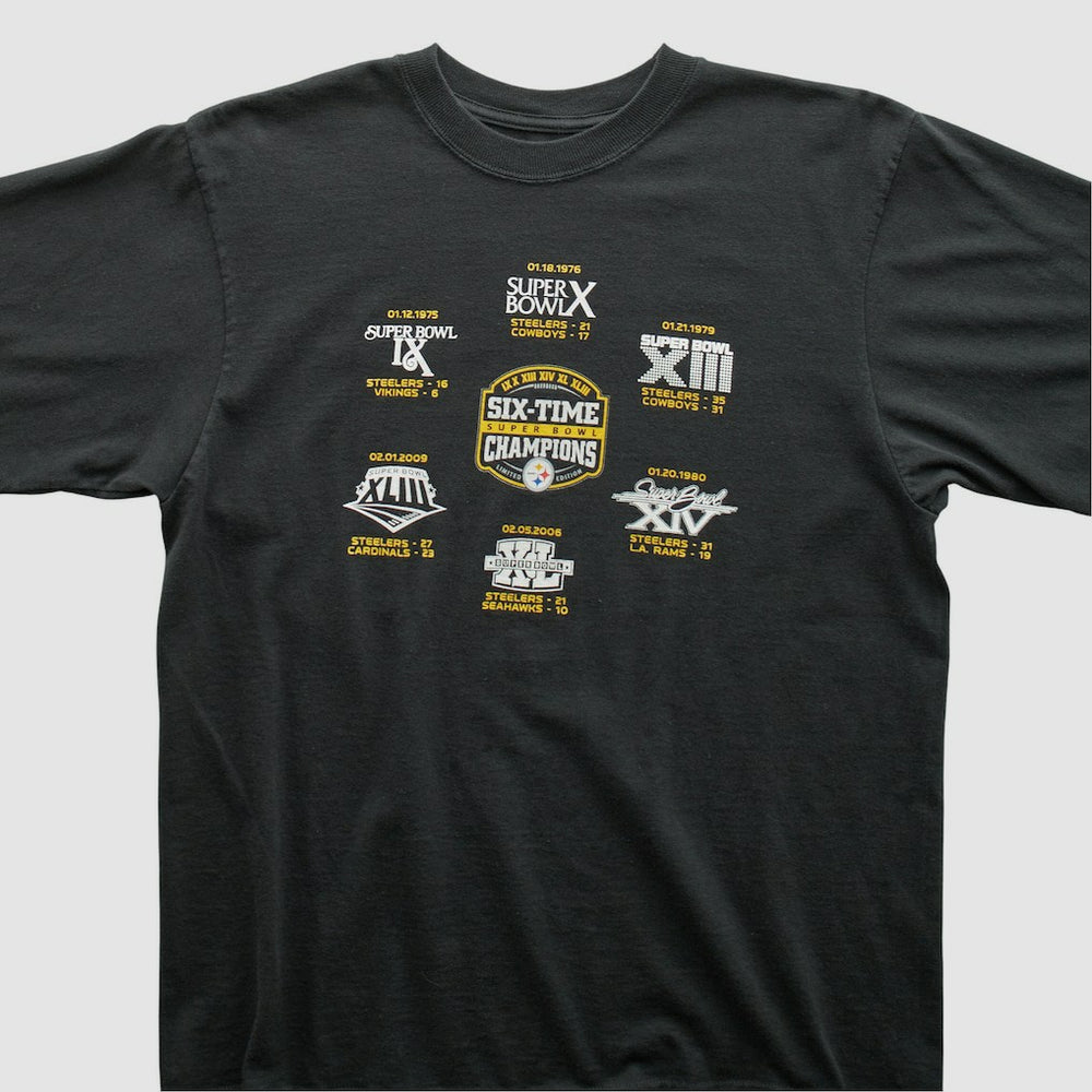 Pittsburgh Steelers Reebok 2009 T-shirt - Black Vintage - Fanatics