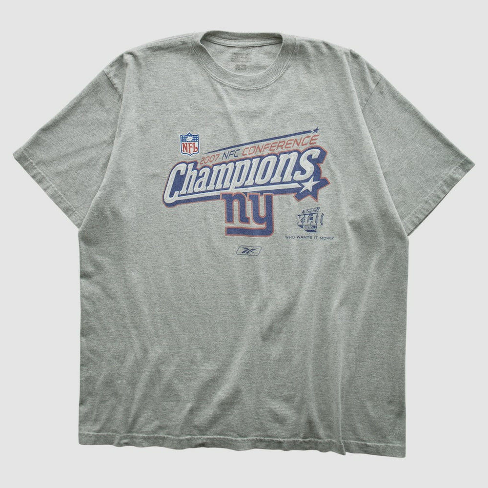 New York Giants Reebok 2007 T-shirt - Heather Gray Vintage - Fanatics
