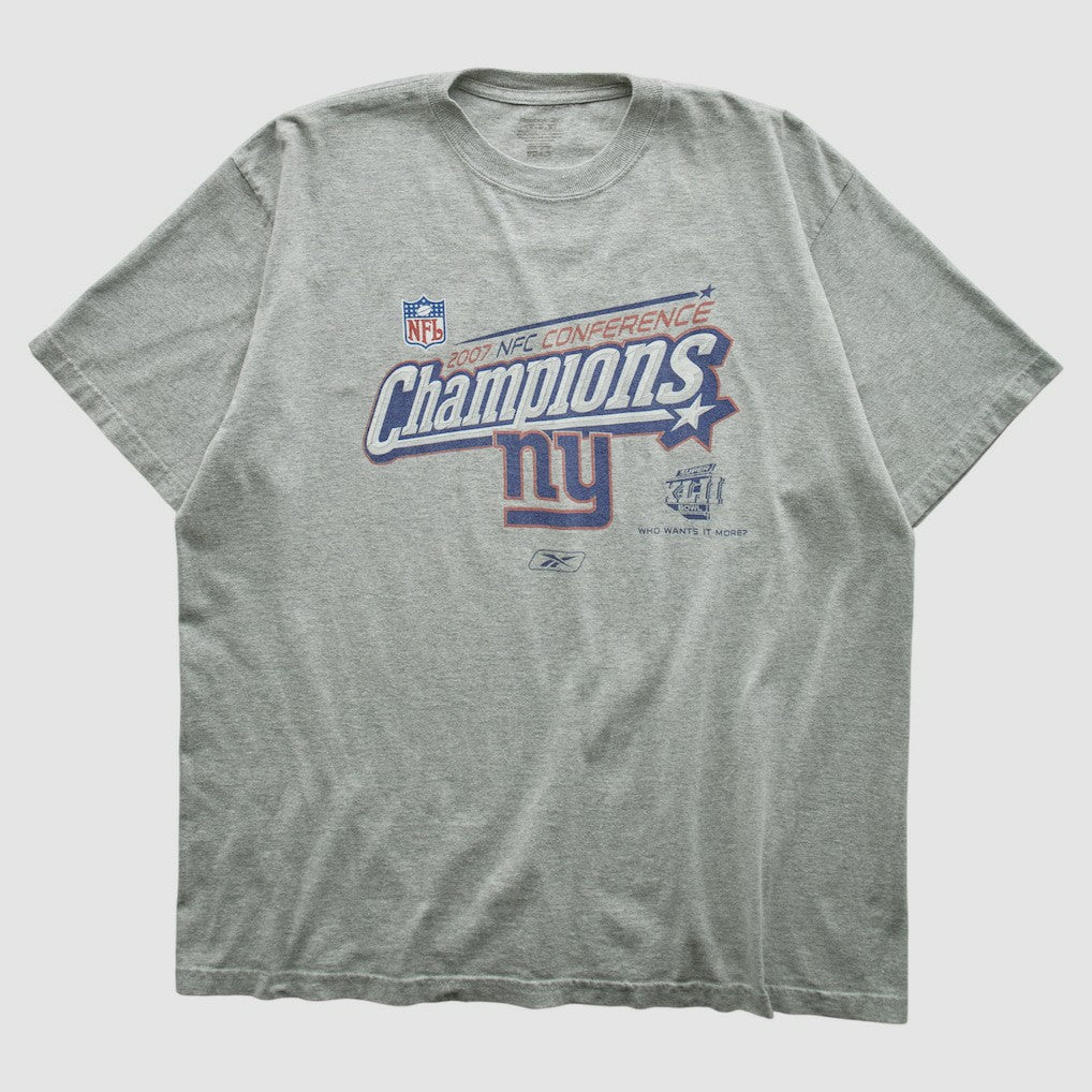 New York Giants Reebok 2007 T-shirt - Heather Gray Vintage - Fanatics