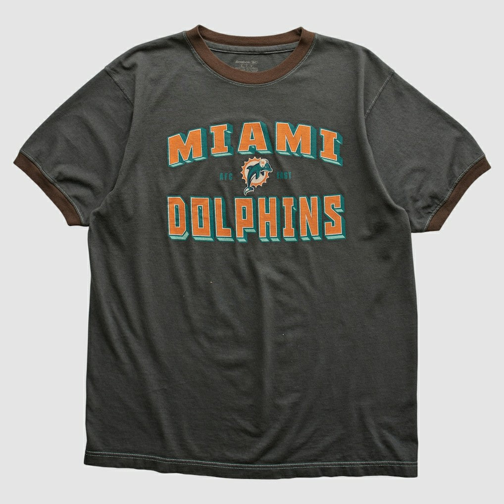 Miami Dolphins Reebok 2000s T-shirt - Charcoal Vintage - Fanatics