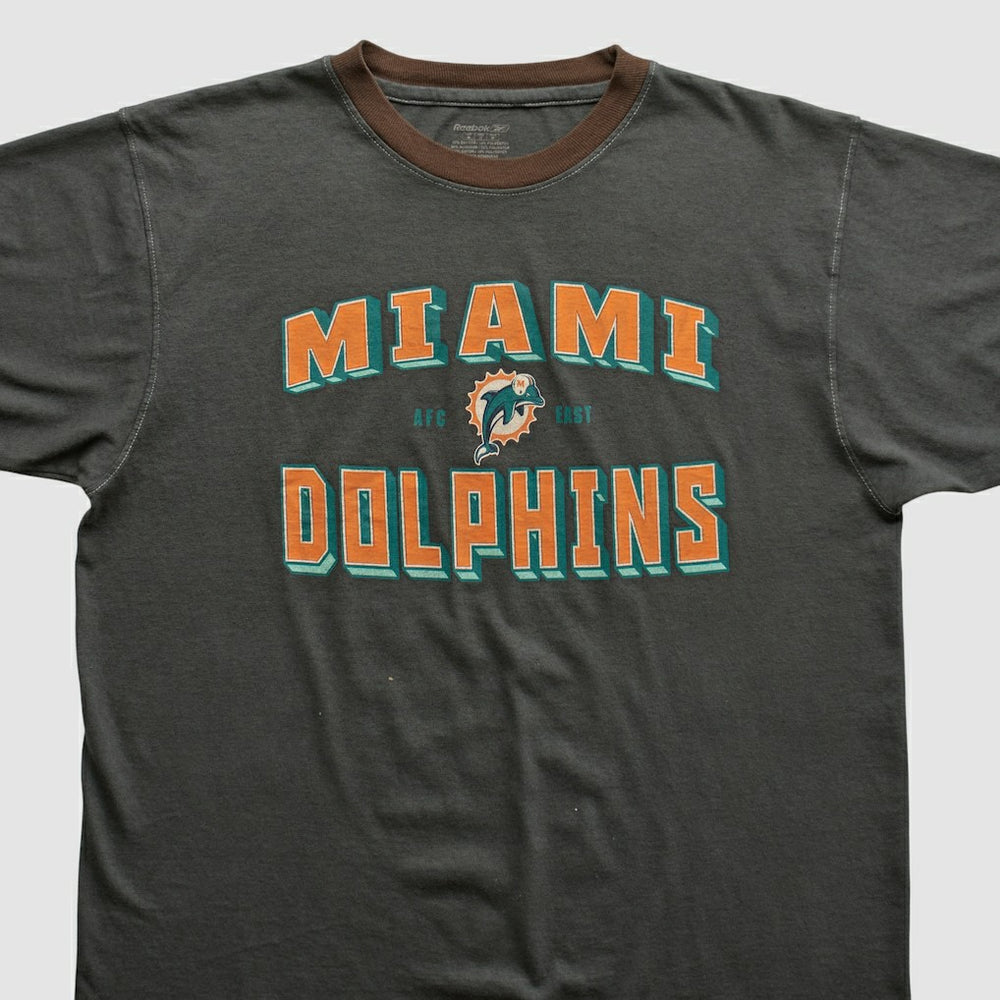 Miami Dolphins Reebok 2000s T-shirt - Charcoal Vintage - Fanatics