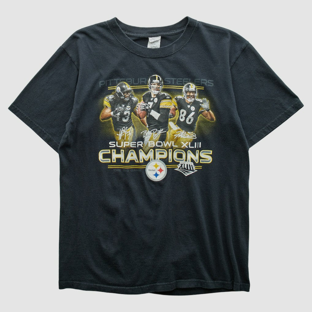 Pittsburgh Steelers Anvil 2009 T-shirt - Black Vintage - Fanatics