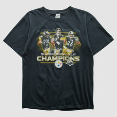 Pittsburgh Steelers Anvil 2009 T-shirt - Black Vintage - Fanatics