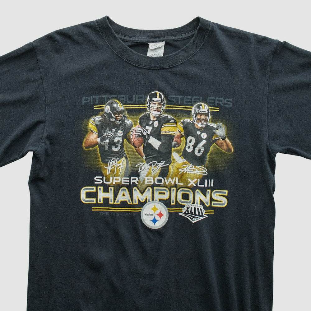 Pittsburgh Steelers Anvil 2009 T-shirt - Black Vintage - Fanatics