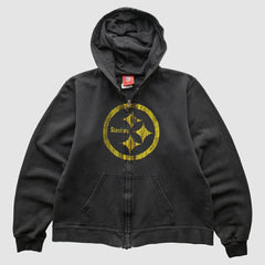 Pittsburgh Steelers NFL 2000s Hooded Full Zip Sweatshirt - Black Vintage - Fanatics