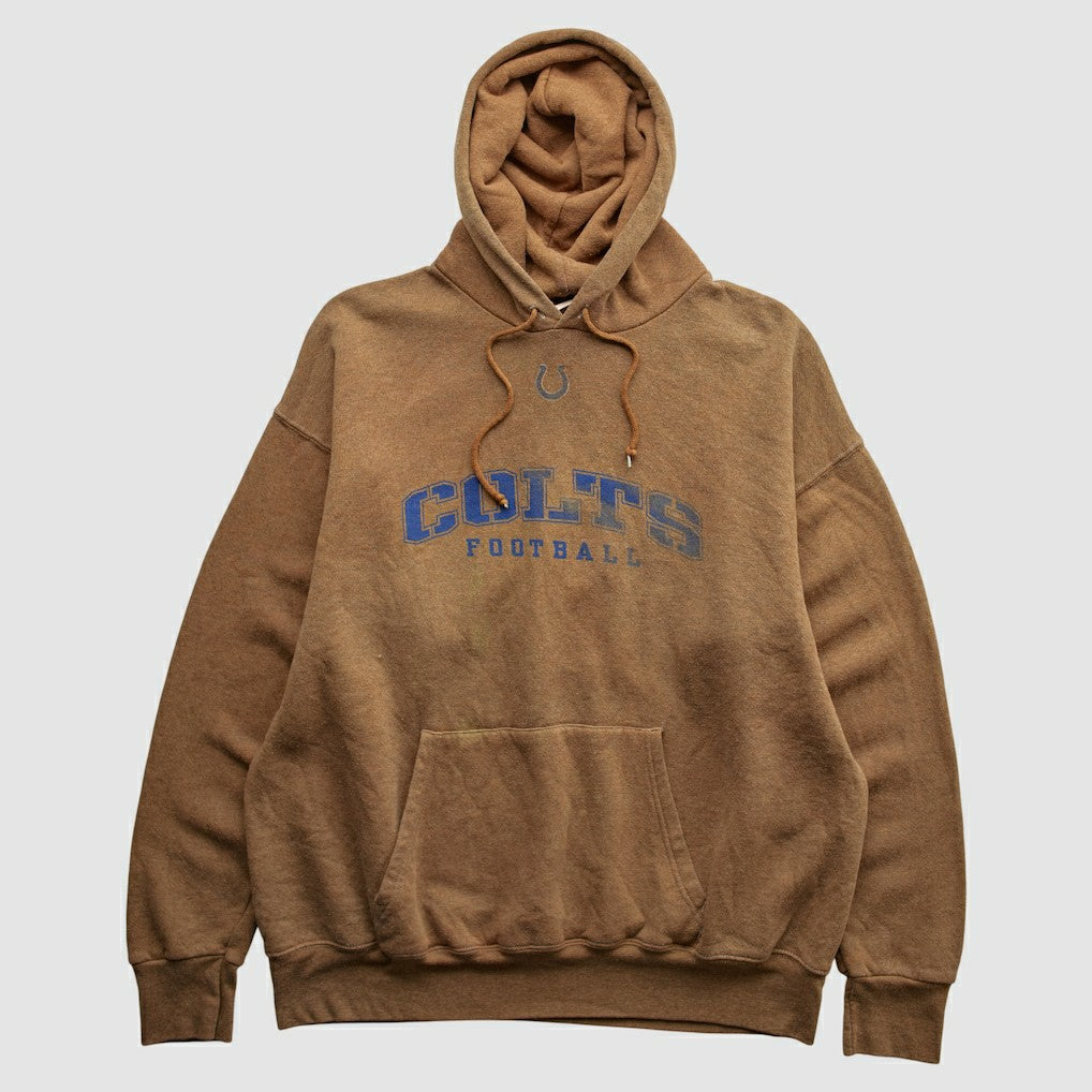 Indianapolis Colts NFL 2000s Hooded Pullover Sweatshirt - Brown Vintage - Fanatics