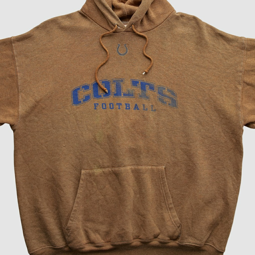 Indianapolis Colts NFL 2000s Hooded Pullover Sweatshirt - Brown Vintage - Fanatics