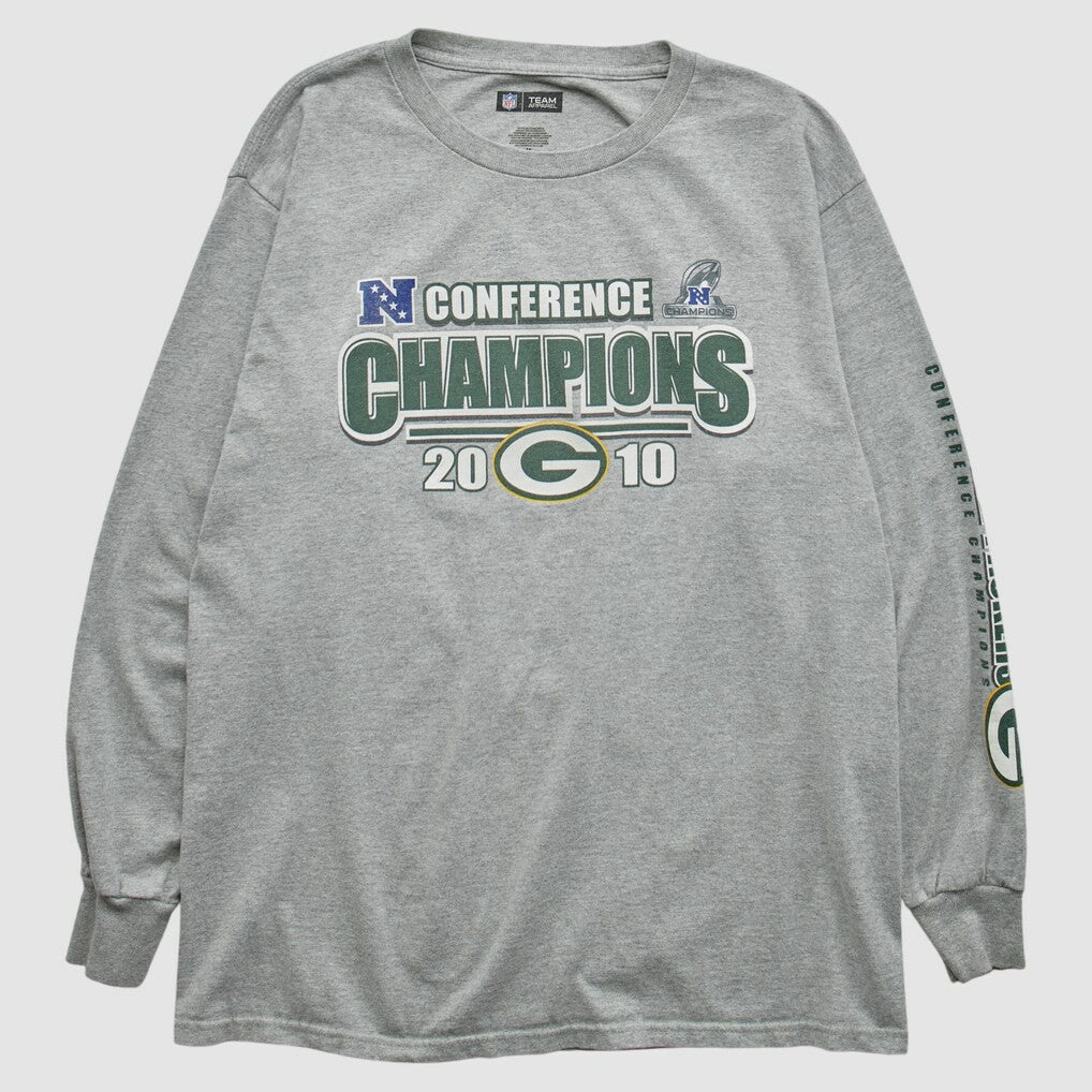 Green Bay Packers NFL 2010 Long Sleeve T-shirt - Heather Gray Vintage - Fanatics