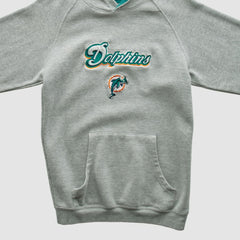 Miami Dolphins NFL 2000s Hooded Pullover Sweatshirt - Heather Gray Vintage - Fanatics