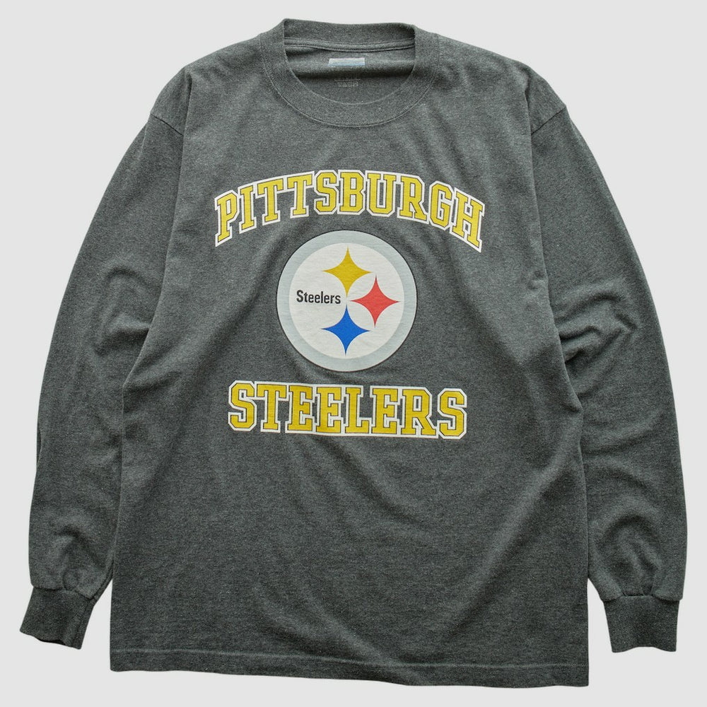 Pittsburgh Steelers 2000s Long Sleeve T-shirt - Dark Heather Gray Vintage - Fanatics