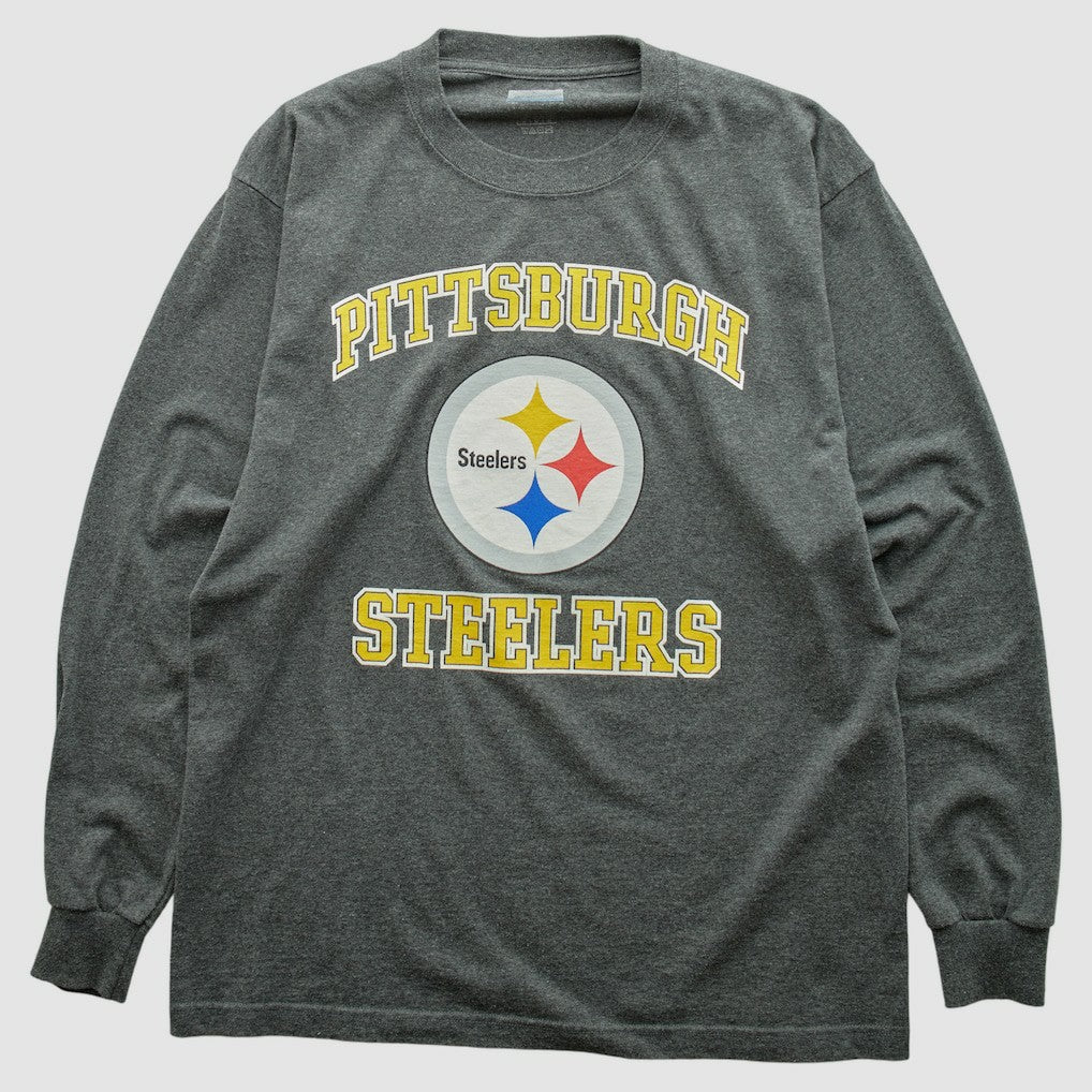 Pittsburgh Steelers 2000s Long Sleeve T-shirt - Dark Heather Gray Vintage - Fanatics