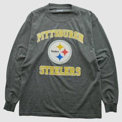 Pittsburgh Steelers 2000s Long Sleeve T-shirt - Dark Heather Gray Vintage - Fanatics