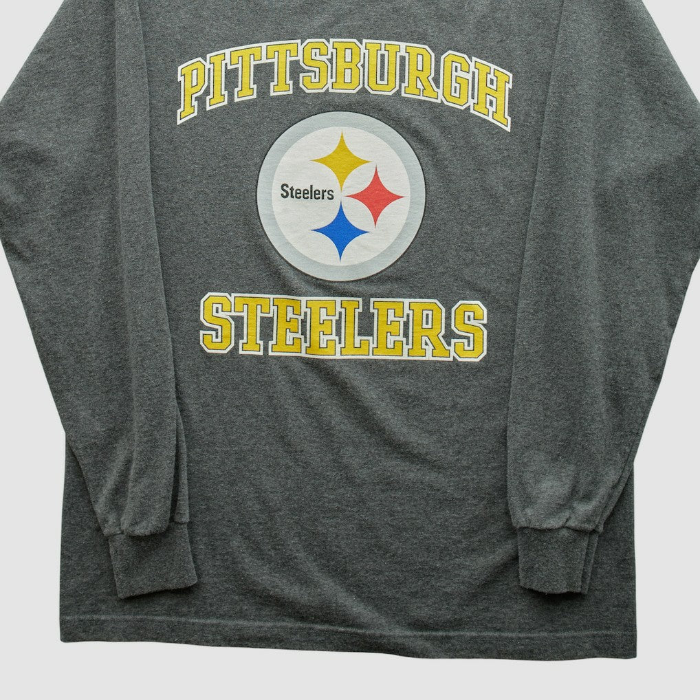 Pittsburgh Steelers 2000s Long Sleeve T-shirt - Dark Heather Gray Vintage - Fanatics