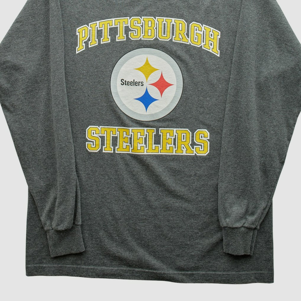Pittsburgh Steelers 2000s Long Sleeve T-shirt - Dark Heather Gray Vintage - Fanatics