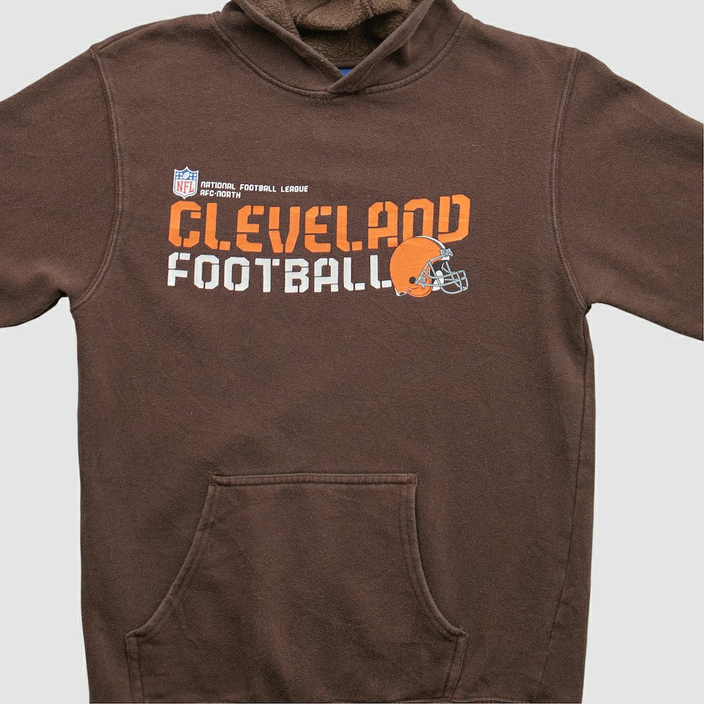 Cleveland Browns Reebok 2000s Hooded Pullover Sweatshirt - Brown Vintage - Fanatics